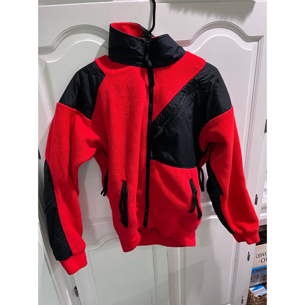 Vintage Marmot Fleece Jacket Men’s M Red Full Zip Made in Costa Rica Retro
